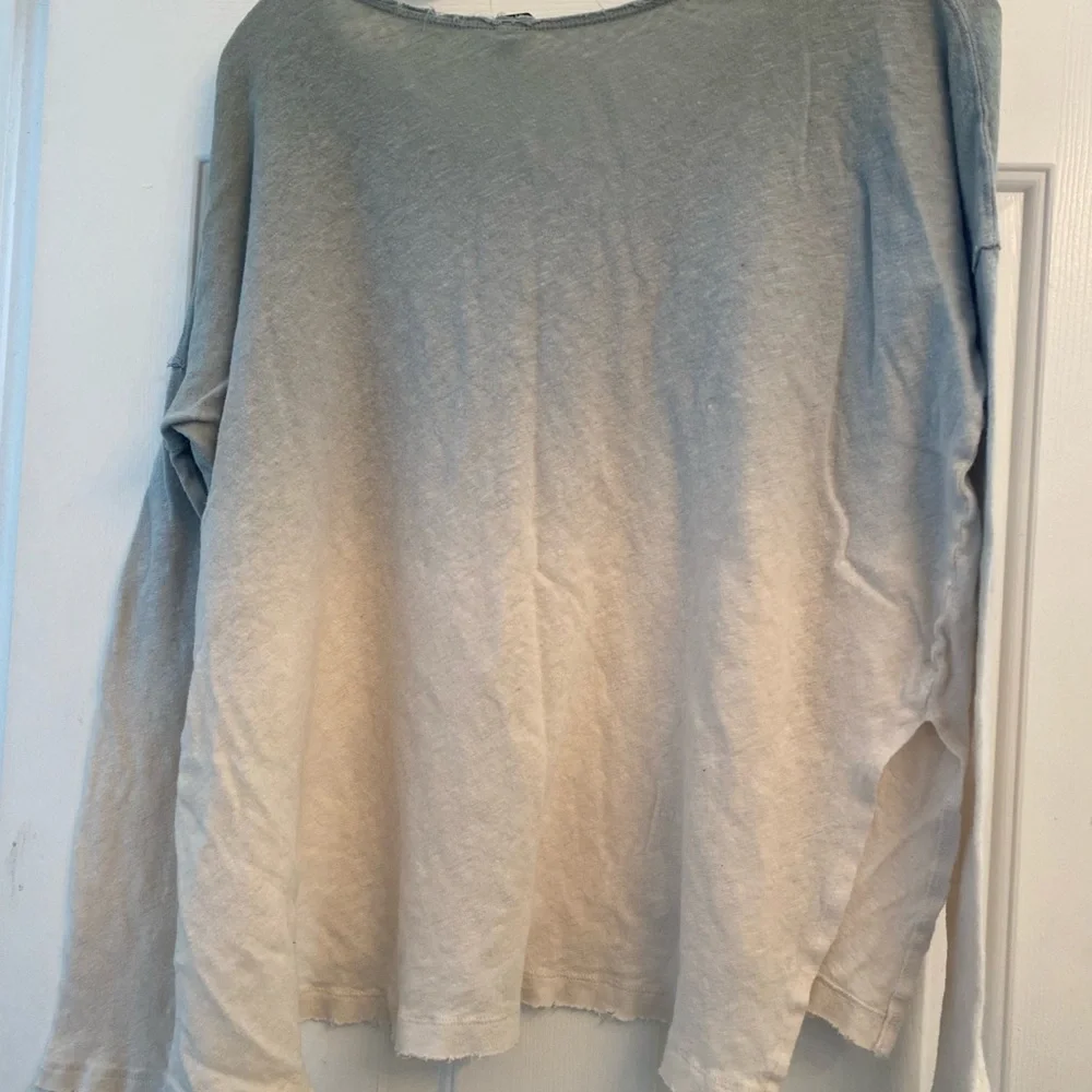 FREE PEOPLE Starry Night Dip Dye Ombre Linen Top S